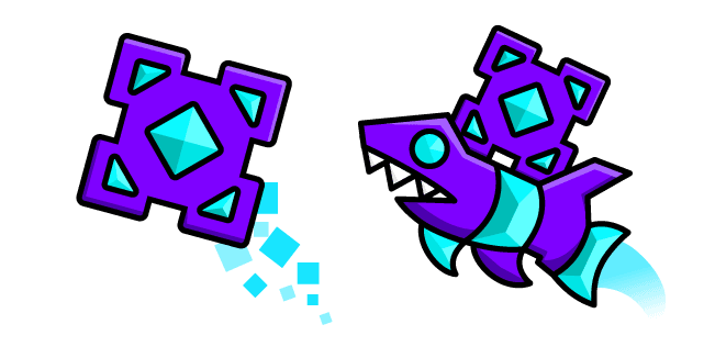 Geometry Dash Cube 41 and Ship 10custom cursor pack