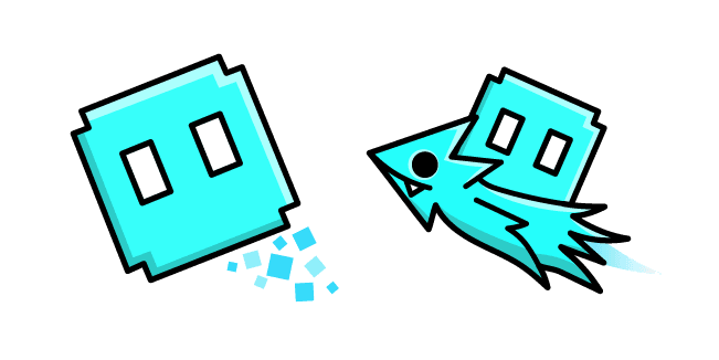 Geometry Dash Cube 50 and Ship 22custom cursor pack