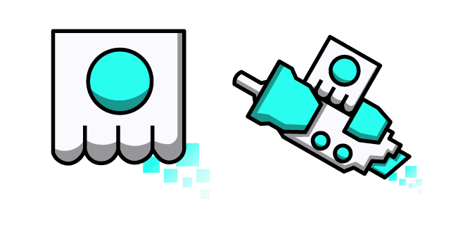 Geometry Dash Cube 81 and Ship 18custom cursor pack