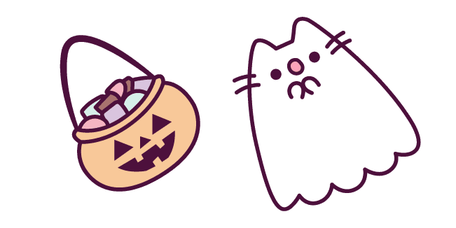 Ghost Pusheen and Basket of Sweetscustom cursor pack