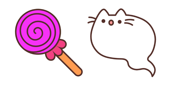 Ghost Pusheen and Candycustom cursor pack