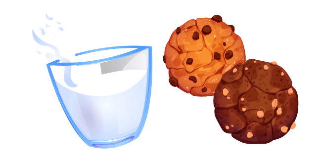 Glass of Milk and Chocolate Cookies For Santacustom cursor pack