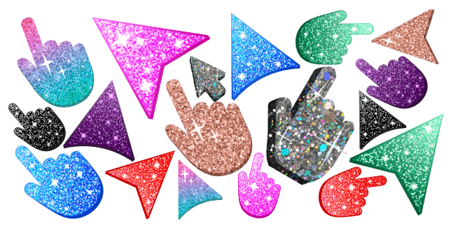 Glitter cursor collection