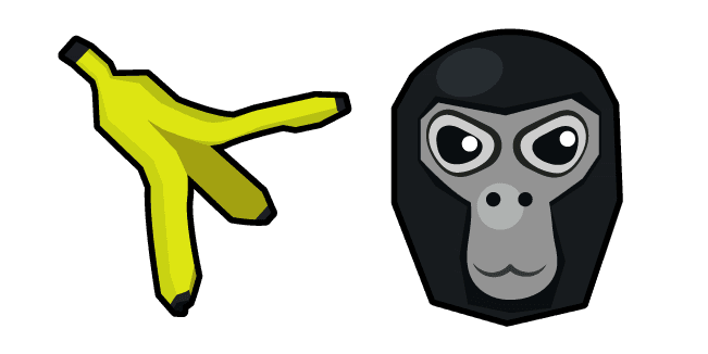 Gorilla Tag Gorilla and Bananacustom cursor pack