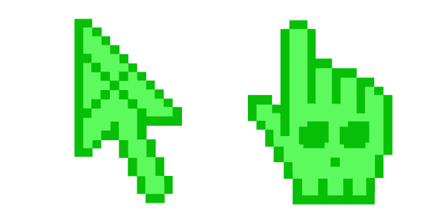 Green Skull Pixelcustom cursor pack