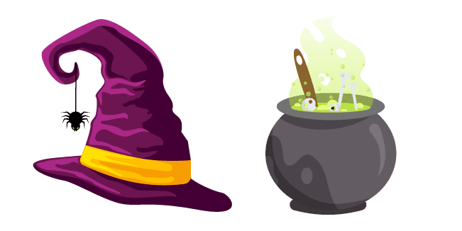 Halloween Cauldron and Witch's Hatcustom cursor pack