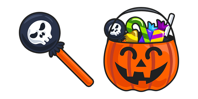 Halloween Lollipop and Pumpkin Basketcustom cursor pack