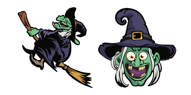 Halloween Witch on Broomstickcustom cursor pack