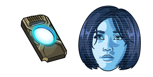 Halo Cortana and Data Crystal Chipcustom cursor pack