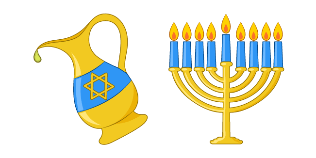 Hanukkah Jug and Menorahcustom cursor pack