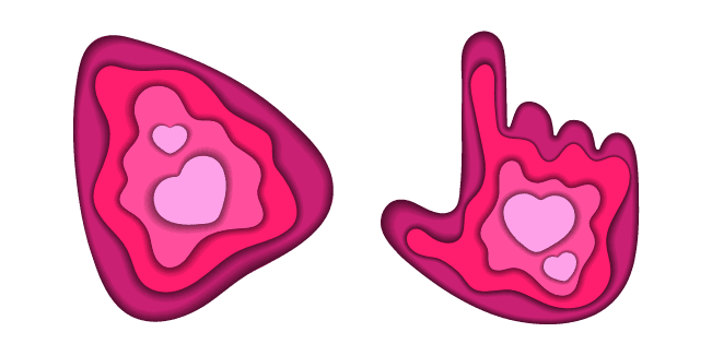 Hearts Paper Cutcustom cursor pack