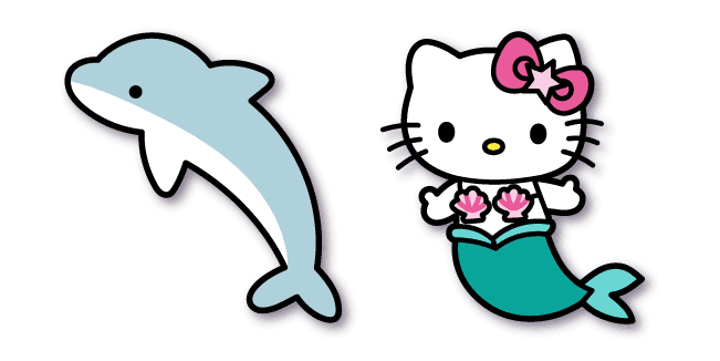 Hello Kitty Mermaid and Dolphincustom cursor pack