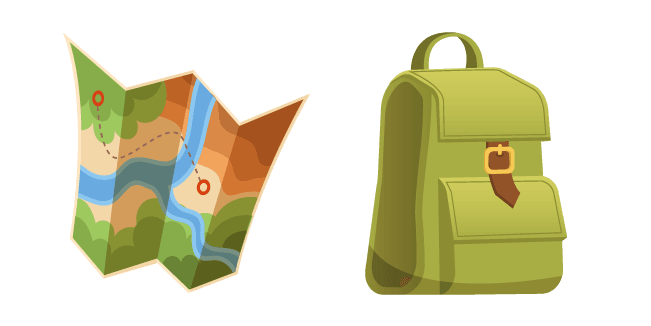 Hiking Map and Backpackcustom cursor pack