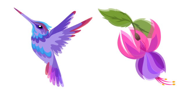 Hummingbird and Fuchsia Flowercustom cursor pack