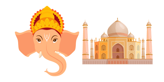 India Ganesh and Taj Mahalcustom cursor pack