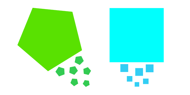 Just Shapes and Beats Green Pentagon and Blue Squarecustom cursor pack