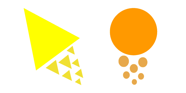 Just Shapes and Beats Yellow Triangle and Orange Circlecustom cursor pack