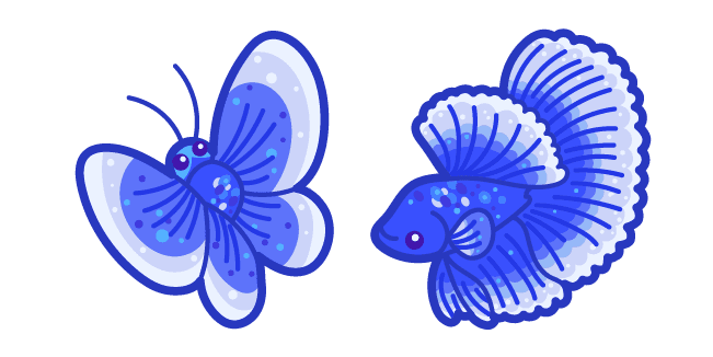 Kawaii Blue Butterfly and Fishcustom cursor pack