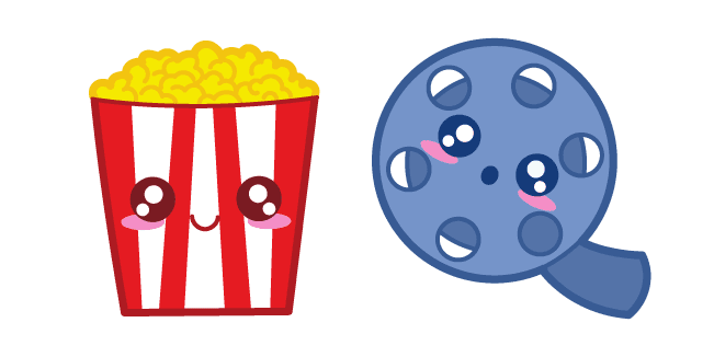 Kawaii Popcorn and Filmcustom cursor pack