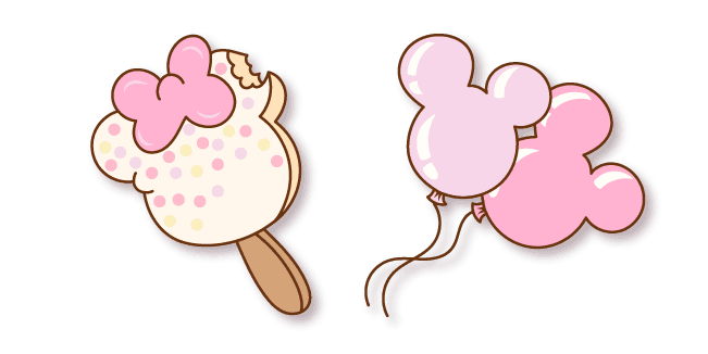 Mickey Mouse Shaped Balloons and Ice Creamcustom cursor pack