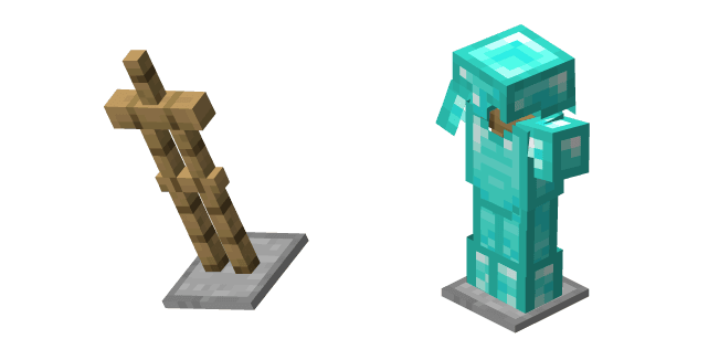 Minecraft Armor Stand and Diamond Armor custom cursor pack