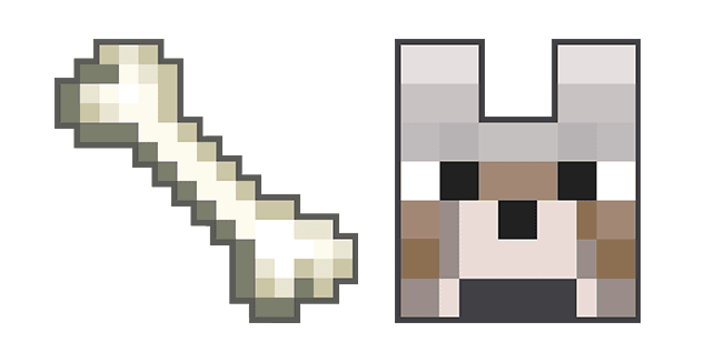 Minecraft Bone and Wolfcustom cursor pack