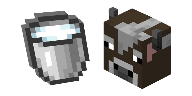 Minecraft Cow and Milk Bucketcustom cursor pack