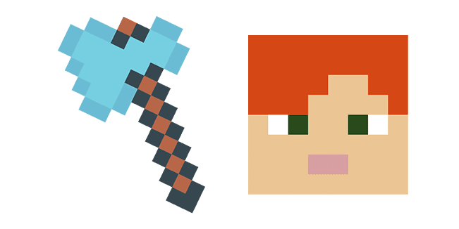 Minecraft Diamond Axe & Alexcustom cursor pack