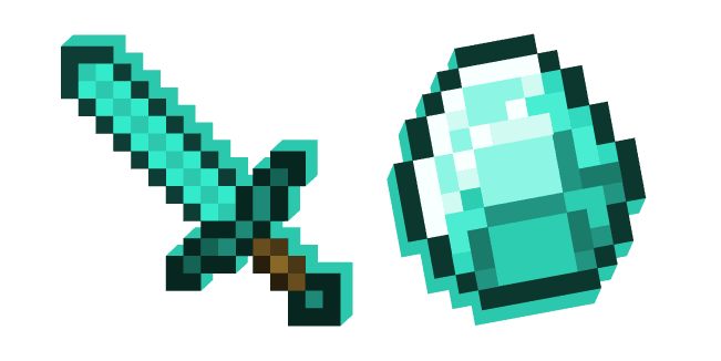 Minecraft Diamond Sword and Diamondcustom cursor pack