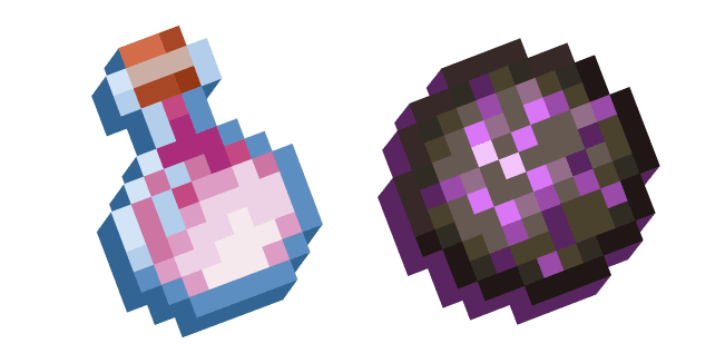 Minecraft Dragon's Breath and Dragon Fireballcustom cursor pack