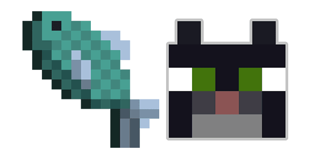 Minecraft Fish and Tuxedo Catcustom cursor pack