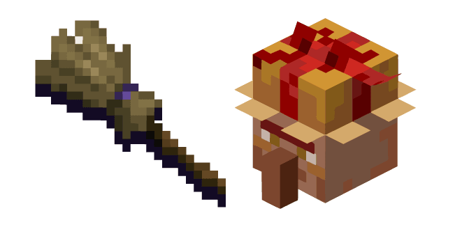 Minecraft Gift Wrapper and Cackling Broomcustom cursor pack