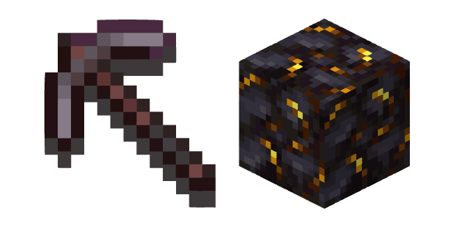 Minecraft Gilded Blackstone and Pickaxecustom cursor pack