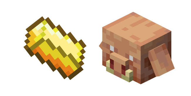 Minecraft Gold Ingot and Piglincustom cursor pack