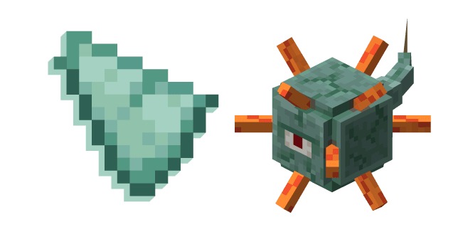 Minecraft Guardian and Prismarine Shardcustom cursor pack