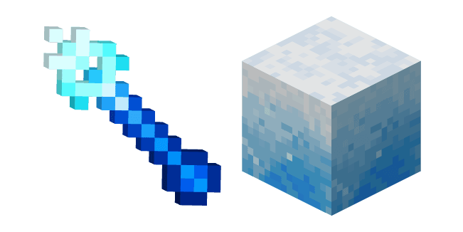 Minecraft Ice Wand and Ice Blockcustom cursor pack