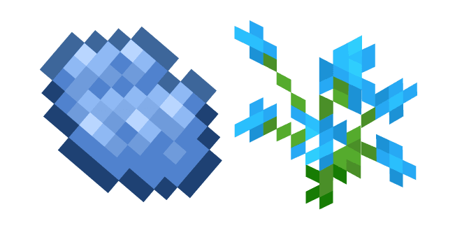 Minecraft Light Blue Dye and Blue Orchidcustom cursor pack