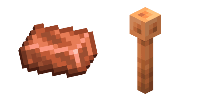 Minecraft Lightning Rod and Copper Ingotcustom cursor pack