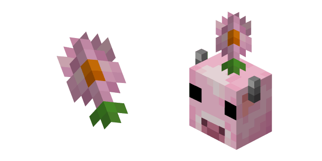 Minecraft Moolip and Pink Daisycustom cursor pack