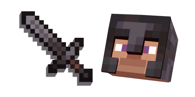 Minecraft Netherite Sword and Netherite Armor Stevecustom cursor pack