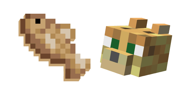 Minecraft Ocelot and Raw Codcustom cursor pack