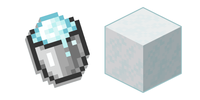 Minecraft Powder Snow and Bucketcustom cursor pack