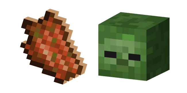 Minecraft Rotten Flesh and Zombiecustom cursor pack