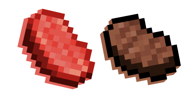 Minecraft Steak and Raw Beefcustom cursor pack