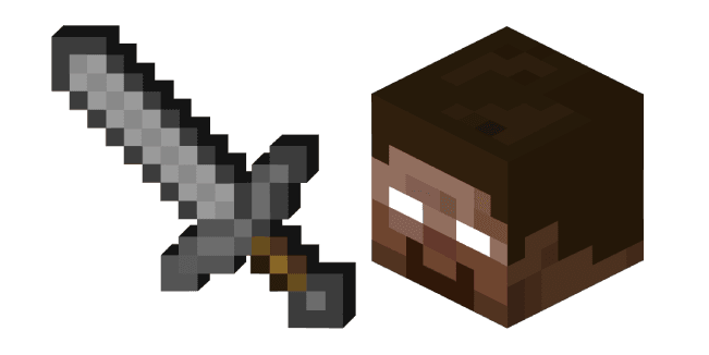 Minecraft Stone Sword and Herobrinecustom cursor pack