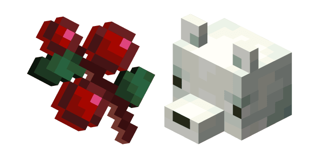 Minecraft Sweet Berries and Snow Foxcustom cursor pack