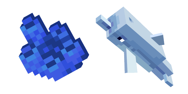 Minecraft Tube Coral and Dolphincustom cursor pack