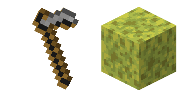 Minecraft Wet Sponge and Stone Hoecustom cursor pack