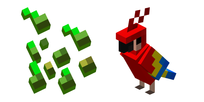 Minecraft Wheat Seeds and Red Parrotcustom cursor pack