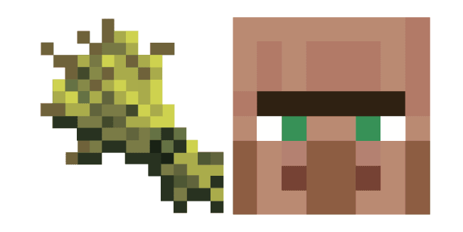 Minecraft Wheat and Villagercustom cursor pack